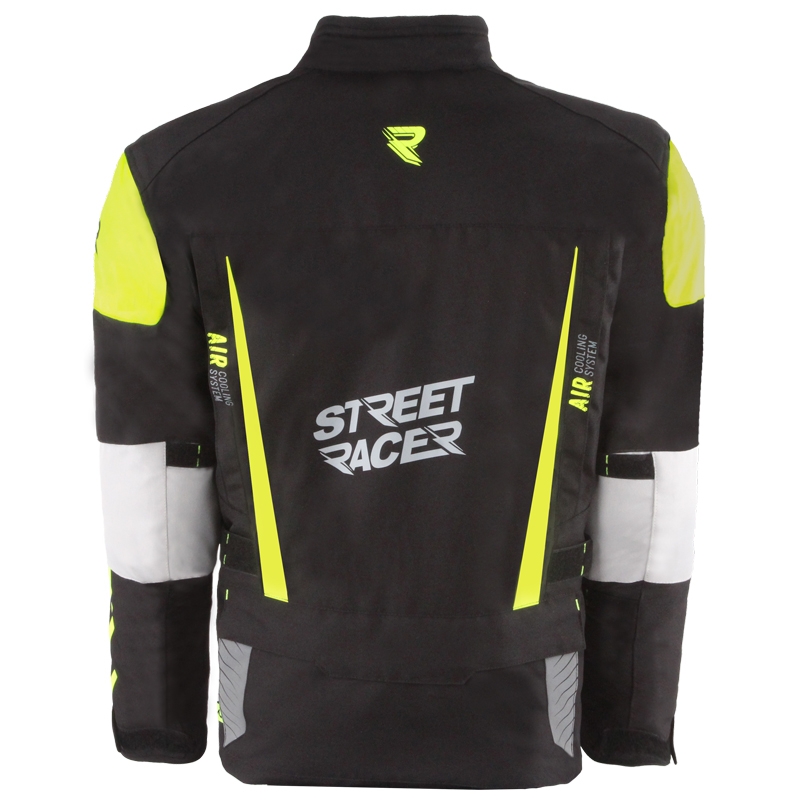 Яке за мотоциклет Street Racer All Season, черно-флуоресцентно жълто