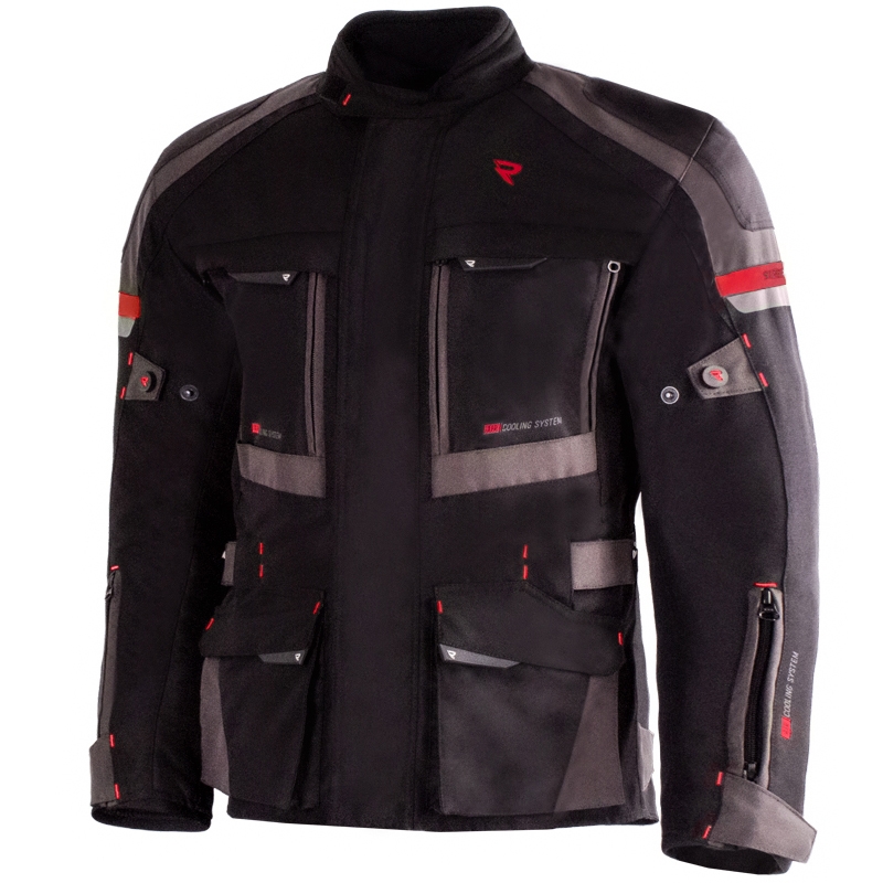 Мотоциклетно яке Street Racer Rocket черно-сиво-червено
