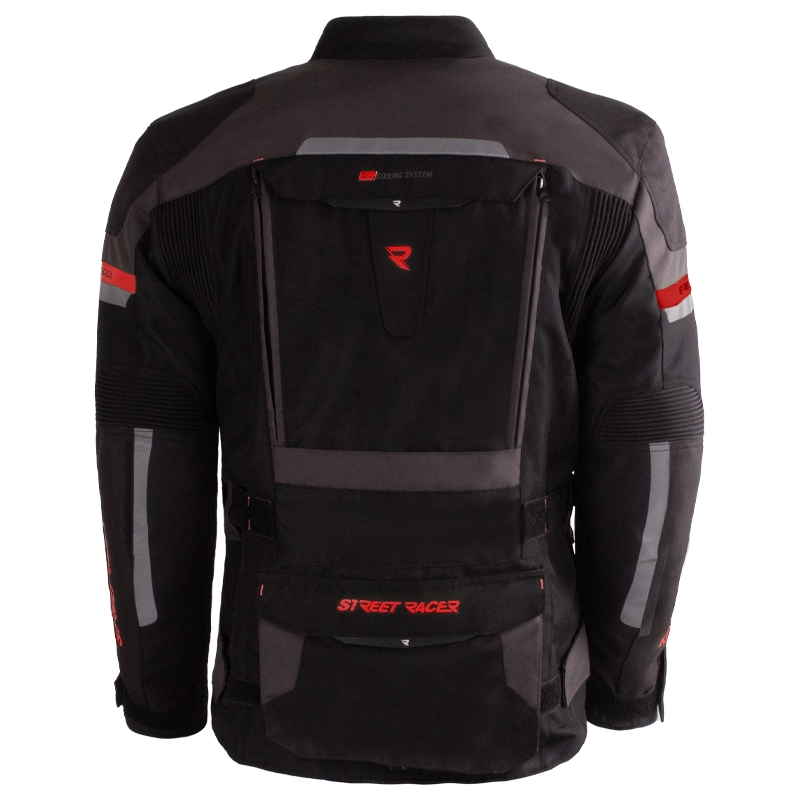 Мотоциклетно яке Street Racer Rocket черно-сиво-червено