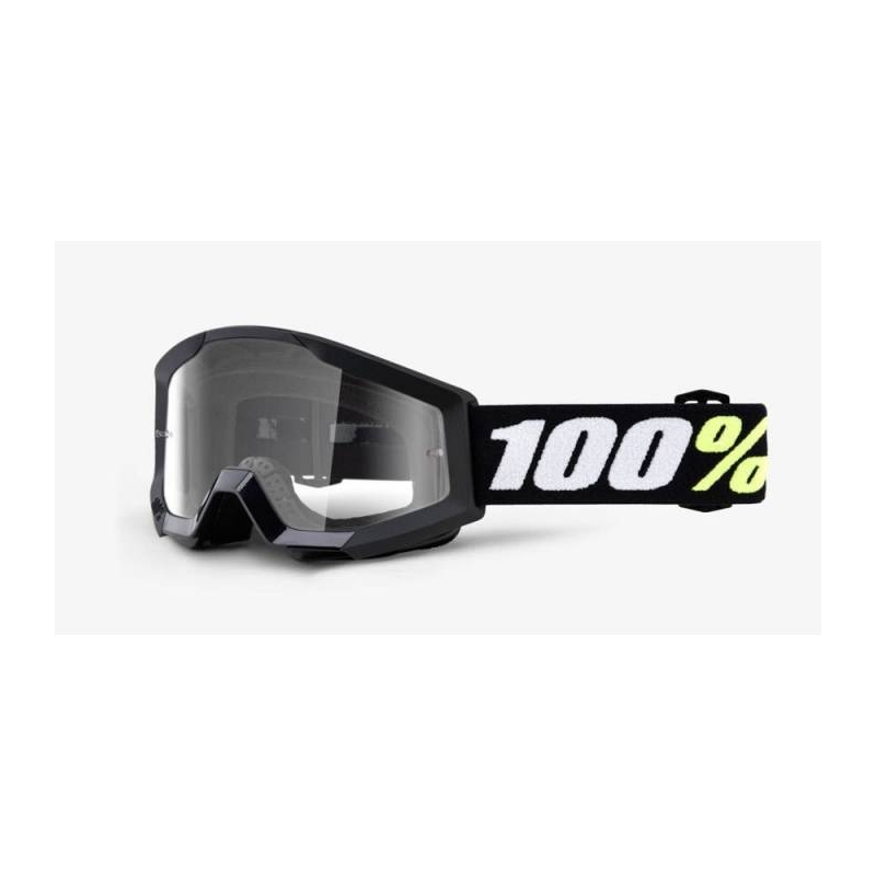 Brýle 100% Strata Mini Gron Black dětské (čiré plexi s čepy pro slídy)
