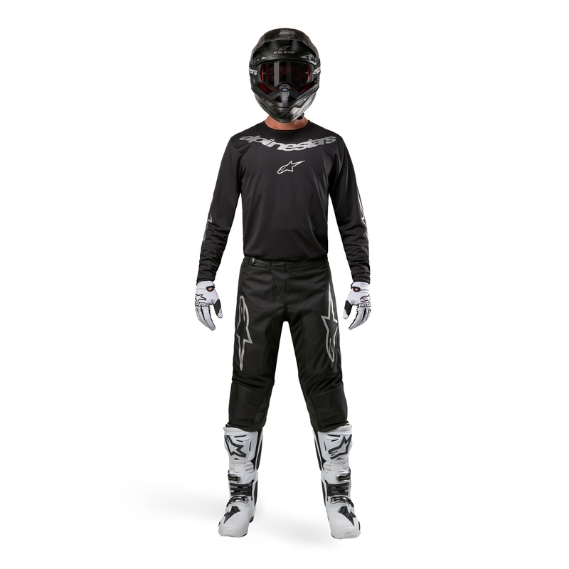 Alpinestars Fluid Lucent тениска за мотокрос черна и сребърна