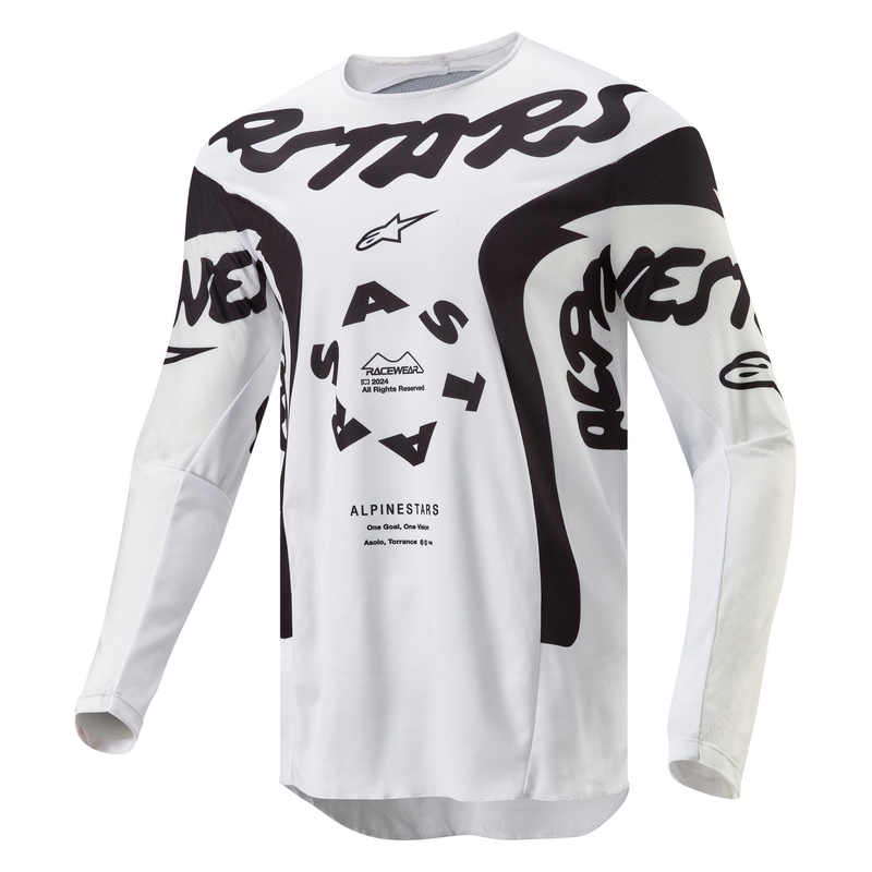 Мотокрос фланелка Alpinestars Racer Hana, бяло-черна