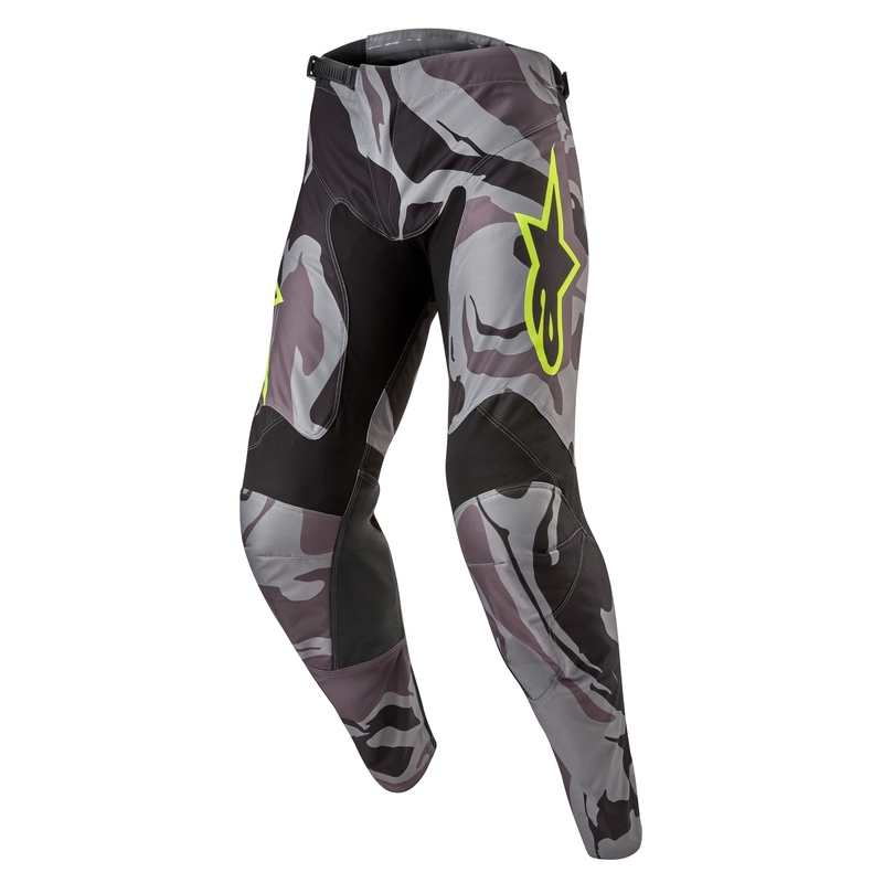 Тактически панталон за мотокрос Alpinestars Racer сив камуфлажно-флуо жълто-черен