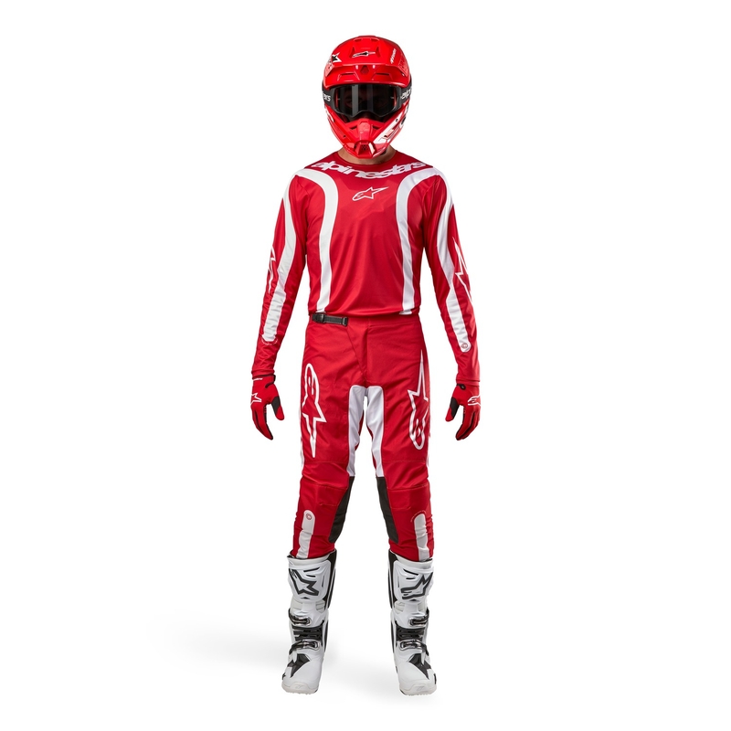 Motokrosové kalhoty Alpinestars Fluid Lurv 2024 červeno-bílé výprodej