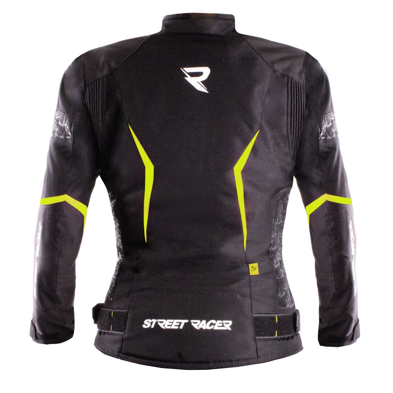 Дамско яке за мотоциклет Street Racer Rose Black-Fluo Yellow