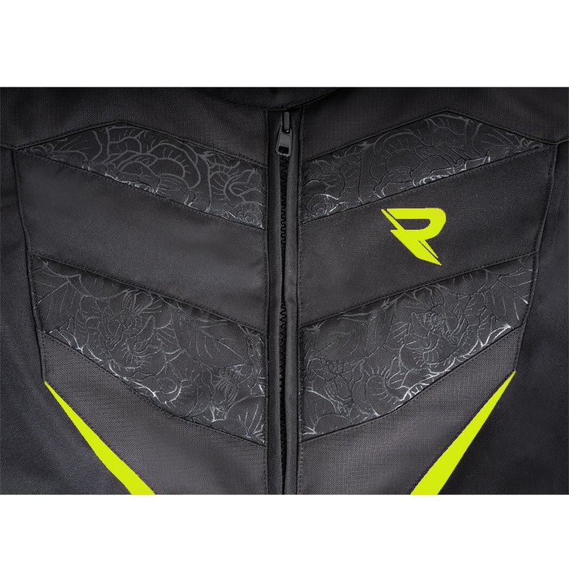 Дамско яке за мотоциклет Street Racer Rose Black-Fluo Yellow