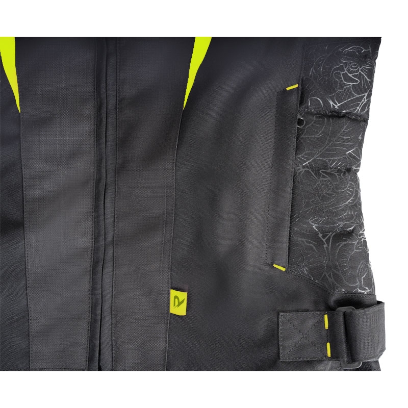 Дамско яке за мотоциклет Street Racer Rose Black-Fluo Yellow