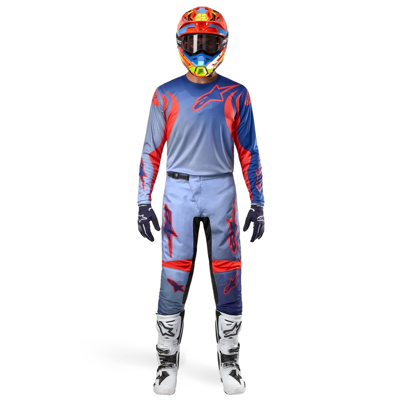 Alpinestars Fluid Lucent панталони за мотокрос Blue-Light Blue-Orange