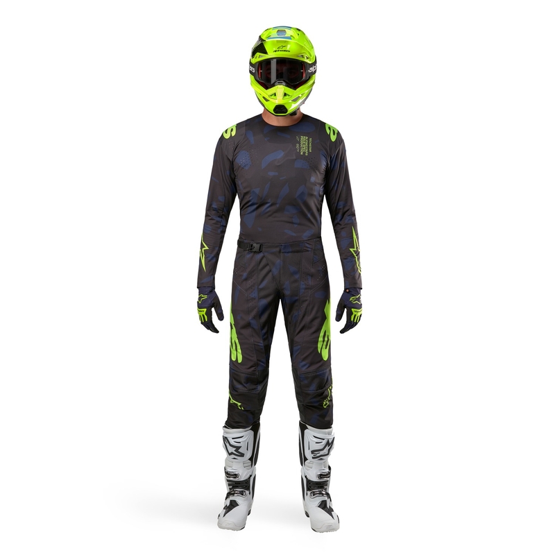 Панталон за мотокрос Alpinestars Techstar Rantera черен-син-флуо жълт