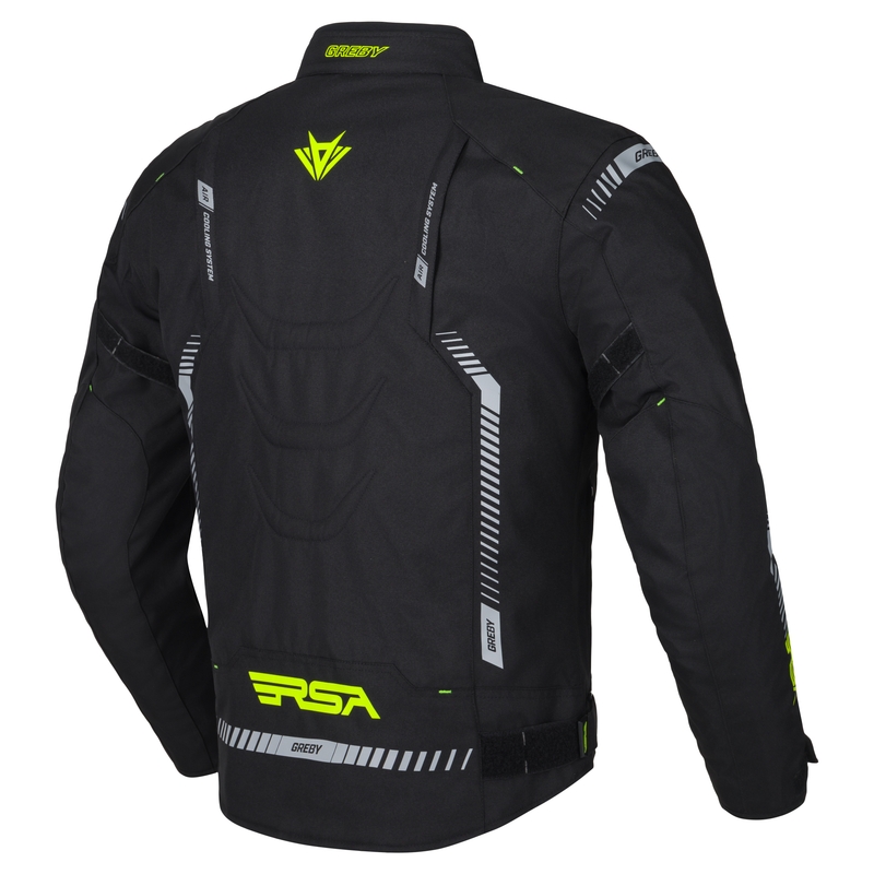 Bunda na motorku RSA Greby 2 černo-šedo-fluo žlutá výprodej