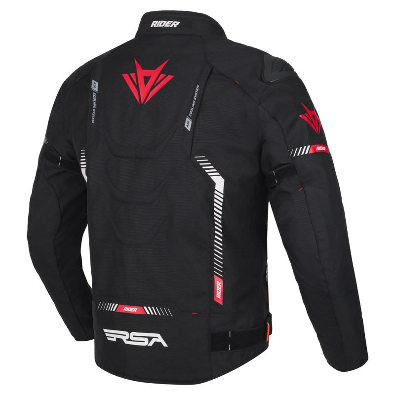 Мотоциклетно яке RSA Rider черно-бяло-червено