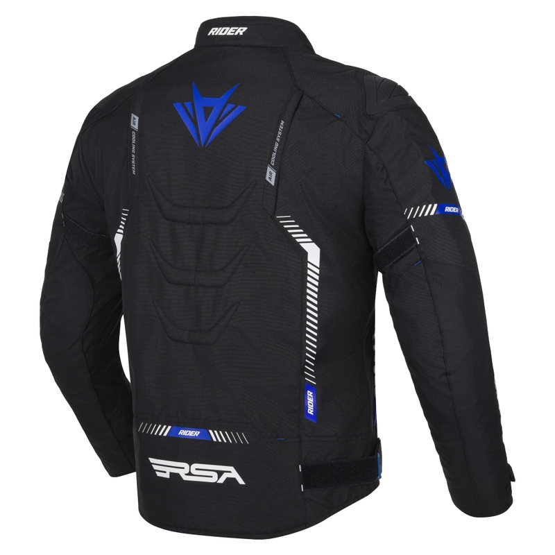 Мотоциклетно яке RSA Rider черно-бяло-синьо