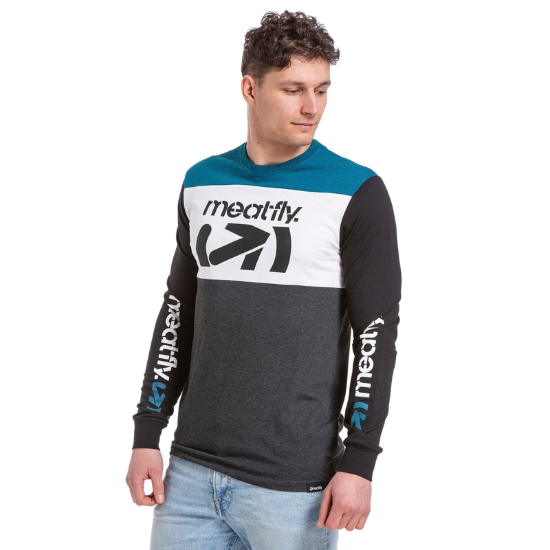 Triko s dlouhým rukávem Meatfly Judgement modro-šedé