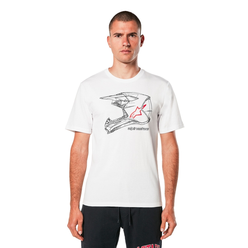 Тениска Alpinestars MX Каска CSF бяла