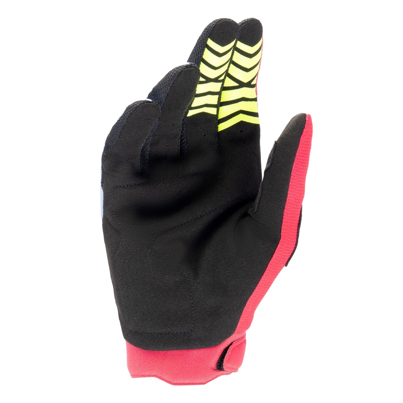 Alpinestars Full Bore ръкавици за мотокрос светло синьо-червено-жълто лудо-черно