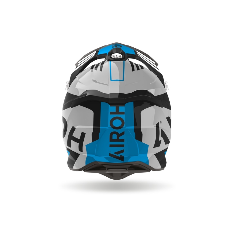 Мотокрос каска Airoh Strycker Brave 2024 гланцово синьо-сива разпродажба