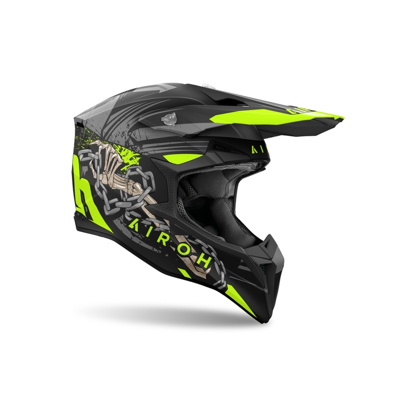 Каска за мотокрос Airoh Wraaap Darkness, матова