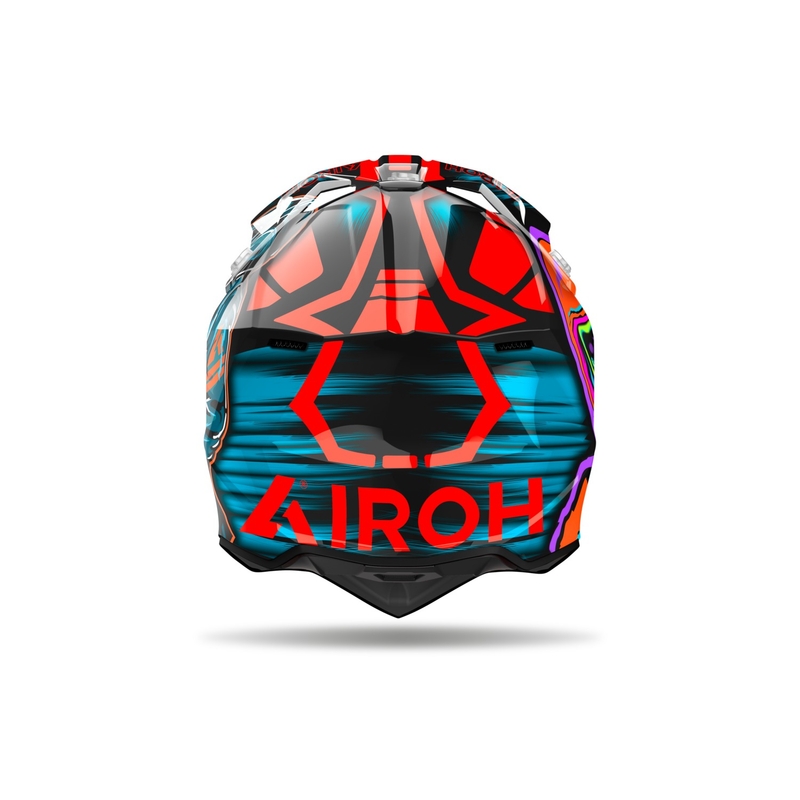 Каска за мотокрос Airoh Wraaap Cyber, лъскава, оранжева
