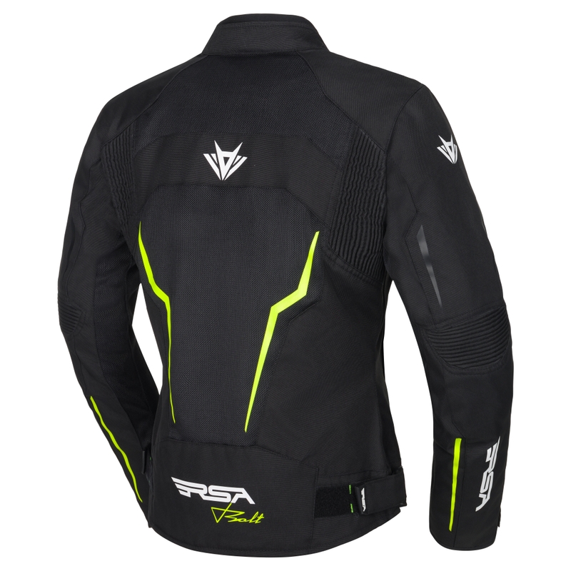Мотоциклетно яке RSA Bolt Black-White-Fluo Yellow за жени