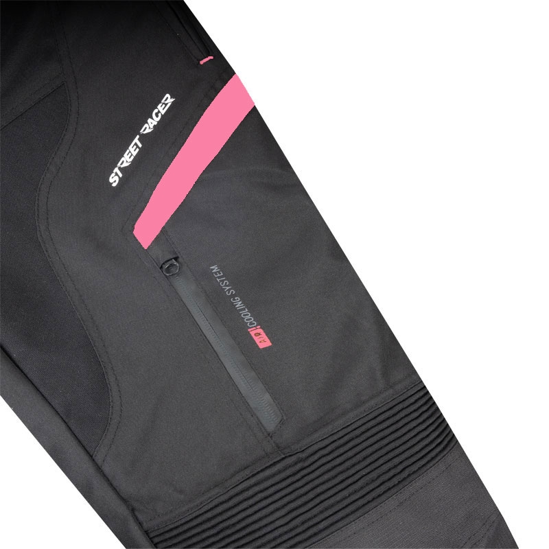 Дамски панталони за мотоциклети Street Racer Vix Black and Pink