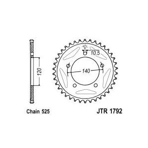 Řetězová rozeta JT 45 zubů, 525