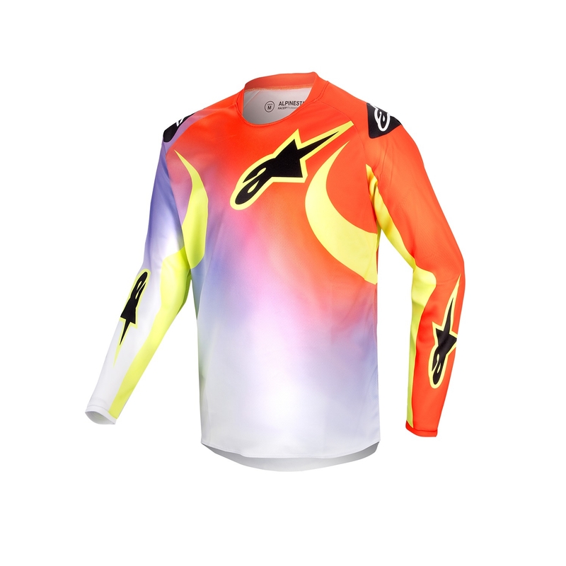 Dětský motokrosový dres Alpinestars Racer Lucent 2024 bílo-černo-fluo žlutý