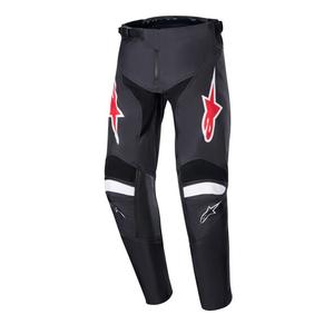 Детски панталон за мотокрос Alpinestars Racer Lucent черно-бяло-червено