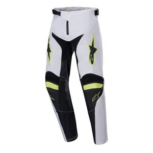 Детски панталон за мотокрос Alpinestars Racer Lucent бял-черен-флуто жълт