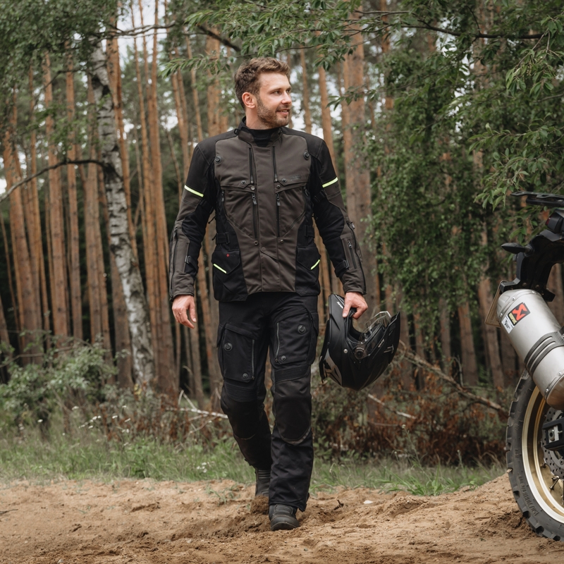 Мотоциклетно яке Rebelhorn Range антрацит-черно-флуорово жълто