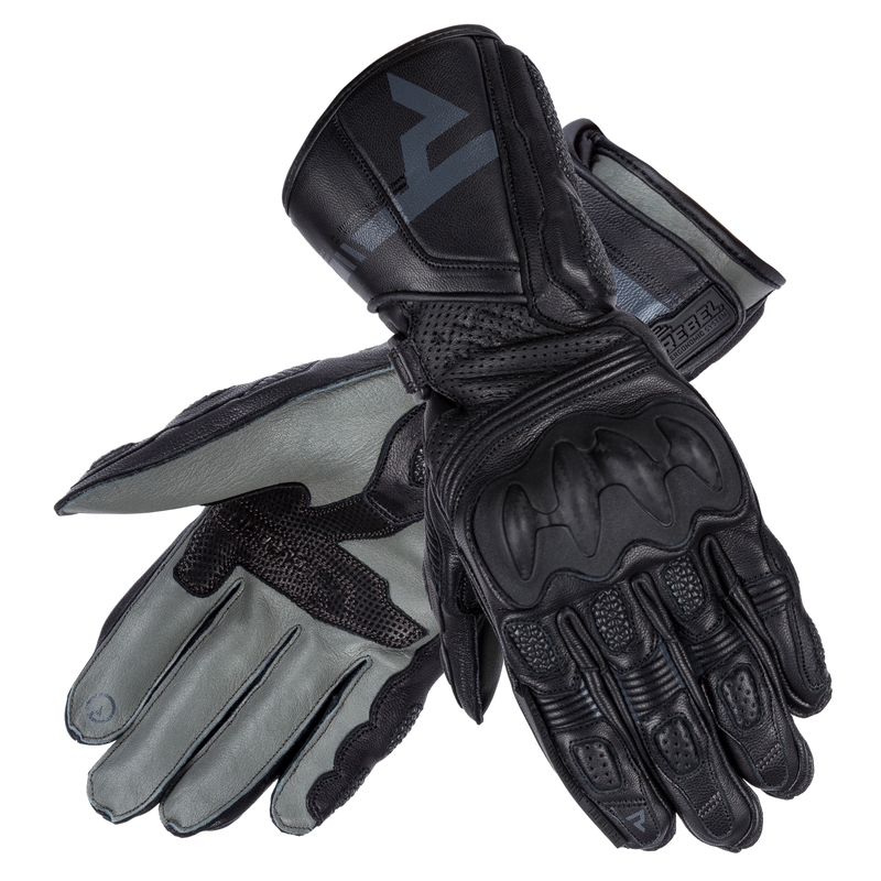 Дамски мотоциклетни ръкавици Rebelhorn ST Long Black разпродажба