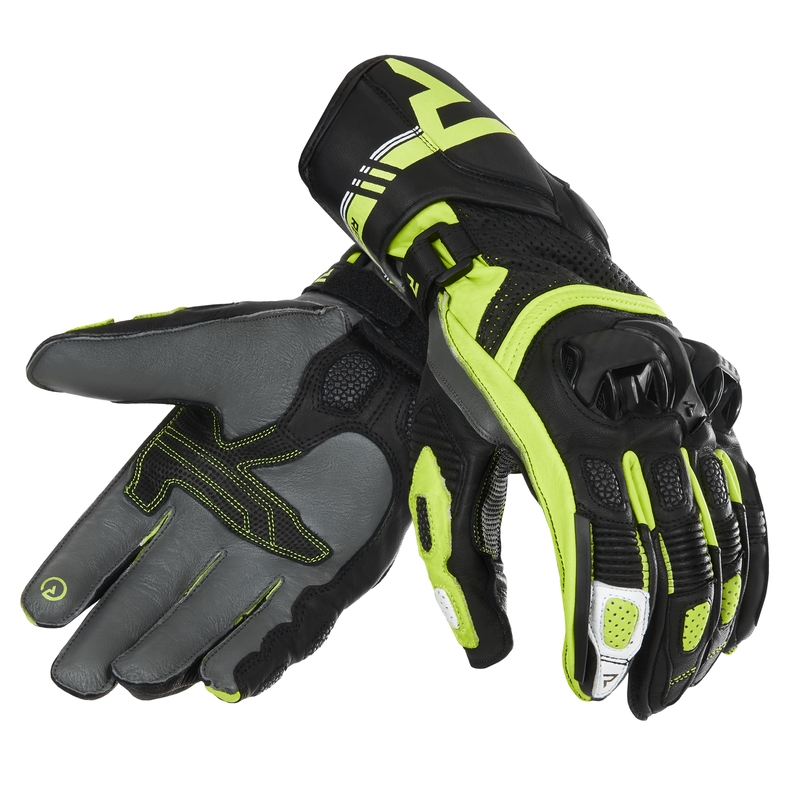 Мотоциклетни ръкавици Rebelhorn ST Long black-grey-fluo yellow разпродажба