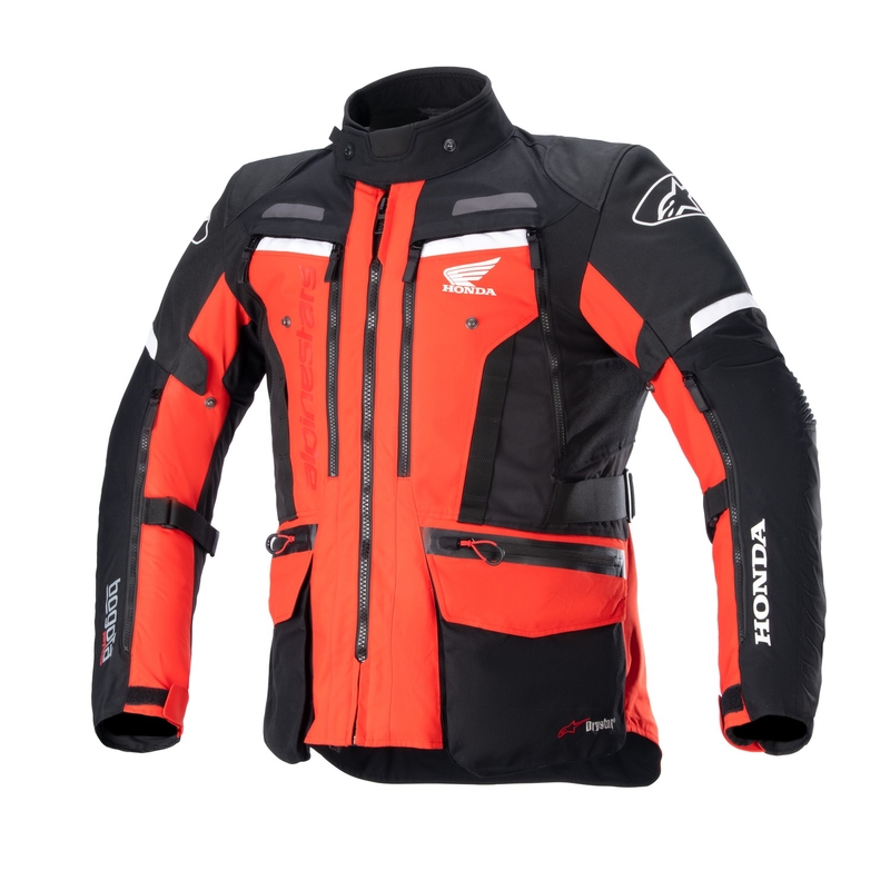 Мотоциклетно яке Alpinestars Bogota PRO Drystar Honda, колекция флуоресцентно червено-черно