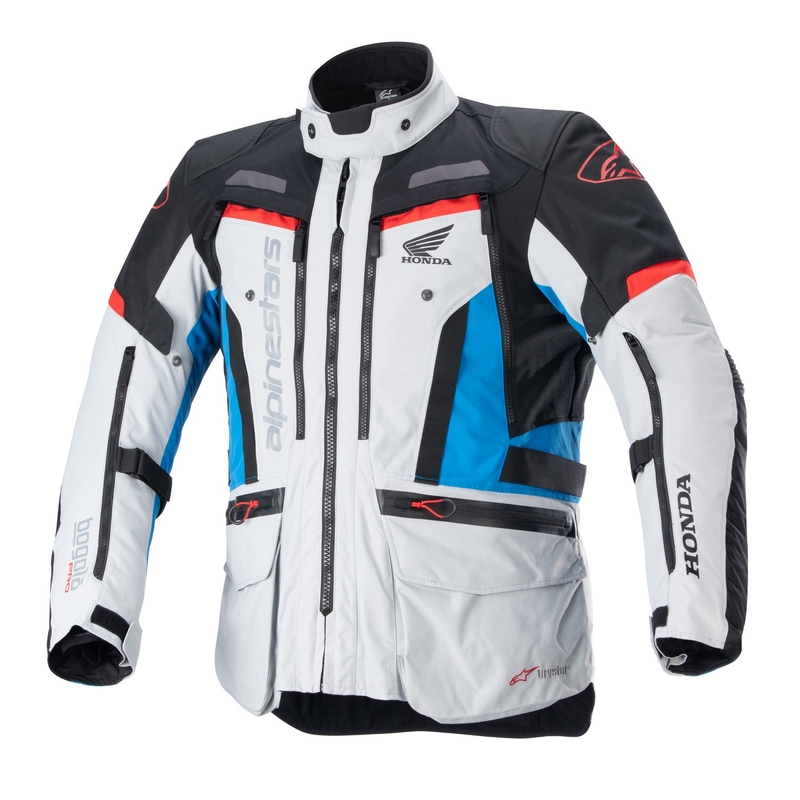 Мотоциклетно яке Alpinestars Bogota PRO Drystar Honda, светло сиво-флуоресцентно червено-синьо-черно