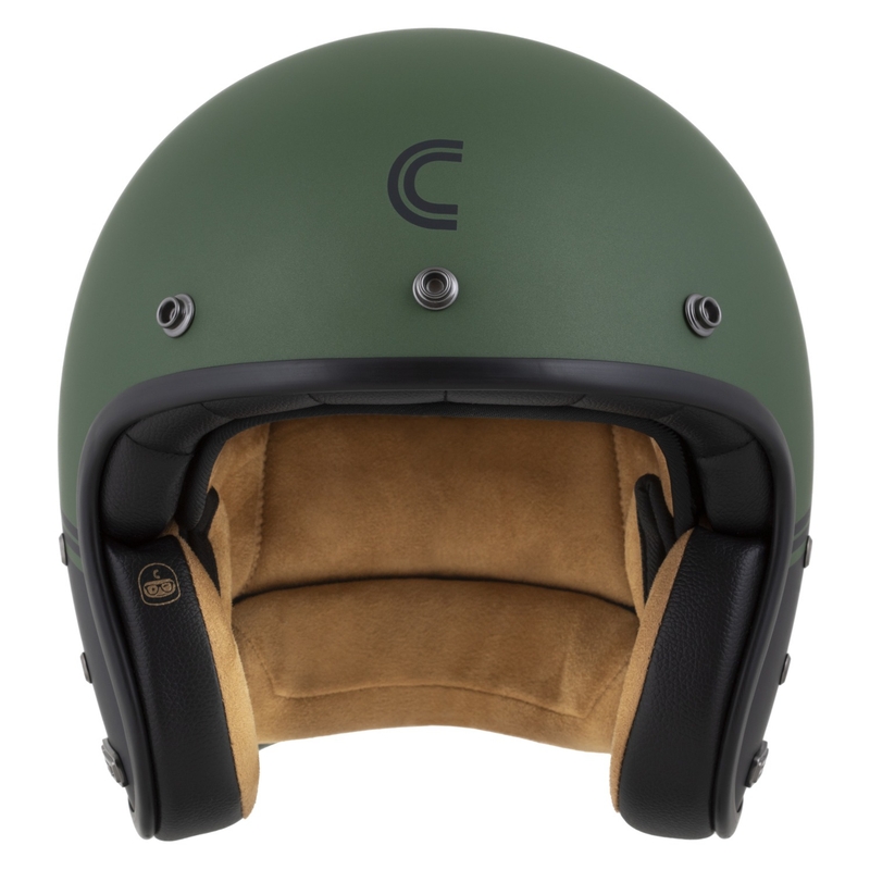 Отворена каска Cassida Ace Super Hooligan black matte-metallic green