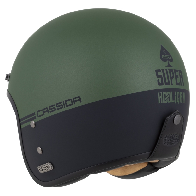 Отворена каска Cassida Ace Super Hooligan black matte-metallic green