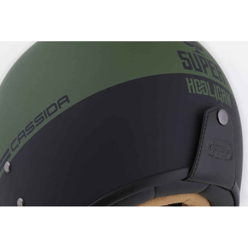 Отворена каска Cassida Ace Super Hooligan black matte-metallic green