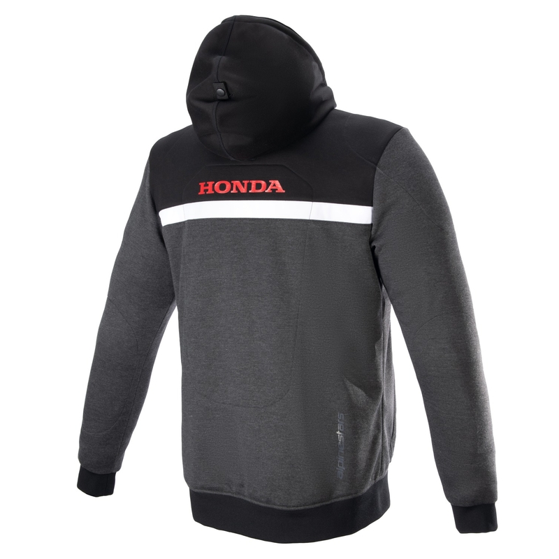 Alpinestars Chrome Street Hoodie Honda мотоциклетен суитшърт черно-сиво-червено
