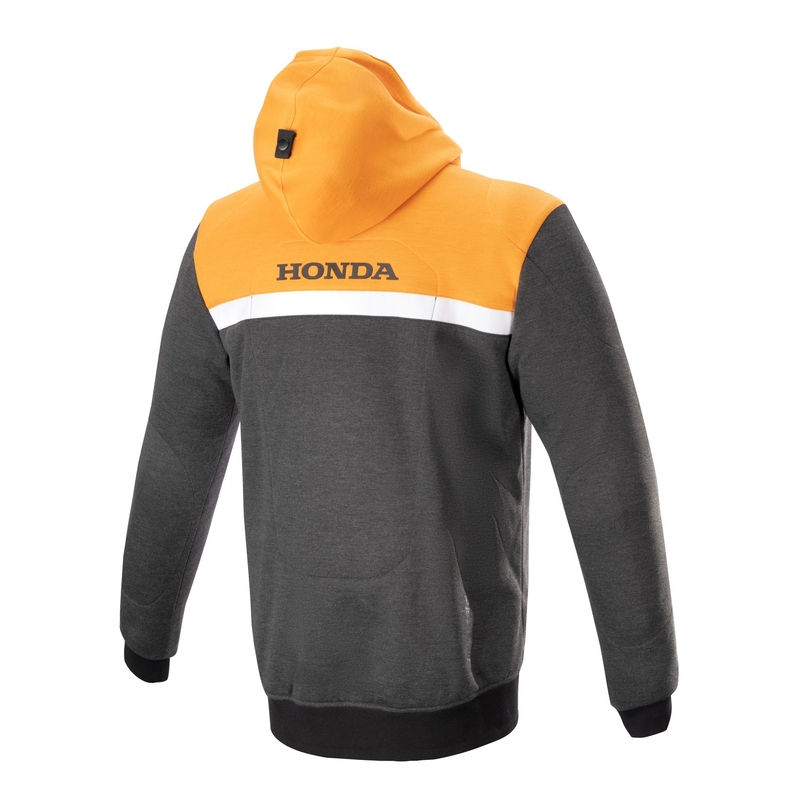 Alpinestars Chrome Street Hoodie Honda мотоциклетен суитшърт черно-сиво-оранжев