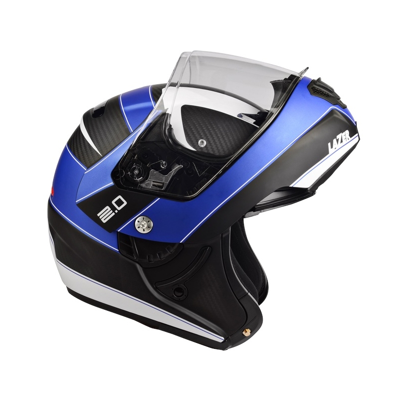 Přilba Lazer Monaco Evo - 2.0 Pure Carbon černo-modro-bílá