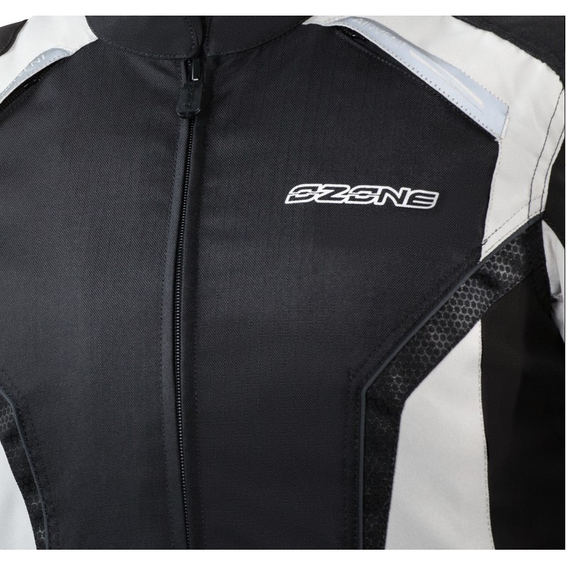 Dámská bunda na motorku Ozone Edge Evo Lady - černo/šedá