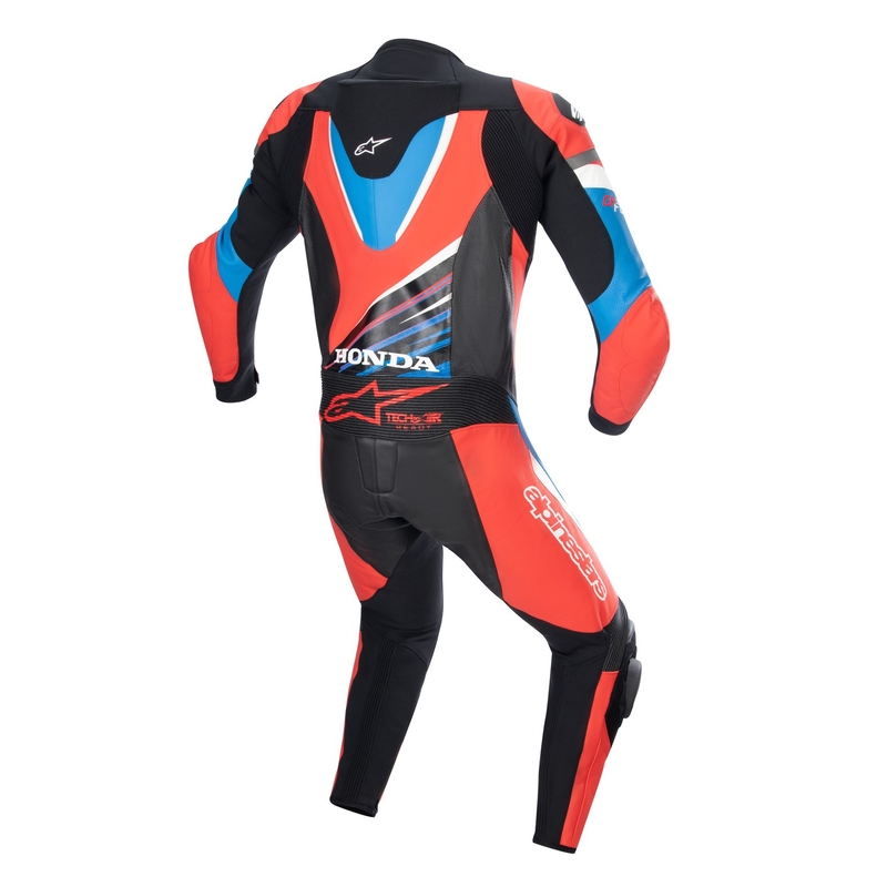 Мотоциклетен гащеризон Alpinestars GP Force Honda, черно-червено флуоресцентно-бяло