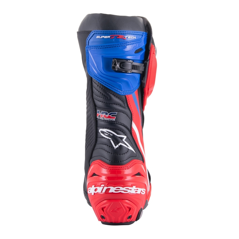 Мотоциклетни ботуши Alpinestars Supertech R Honda черно-червено флуоресцентно-синьо-бели
