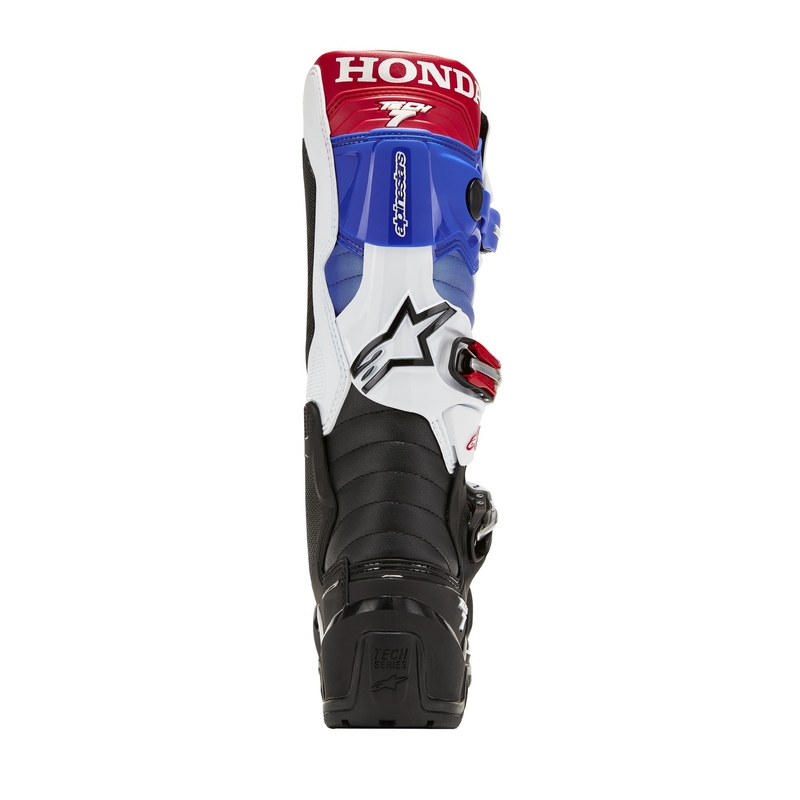 Мотоциклетни ботуши Alpinestars Tech 7 Enduro Drystar Honda, черно-синьо-бяло-червено