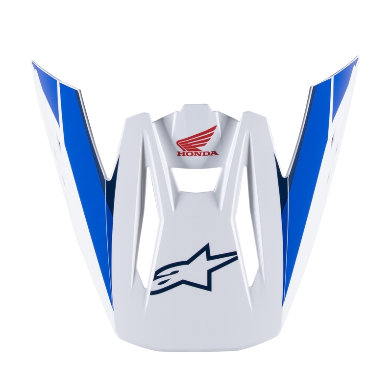 Колекция козирки за каска Alpinestars S-M5 Honda, бяло-синьо-червено