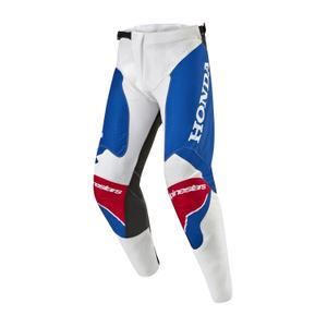 Колекция мотокрос панталони Alpinestars Racer Iconic Honda бяло-синьо-червено-черно