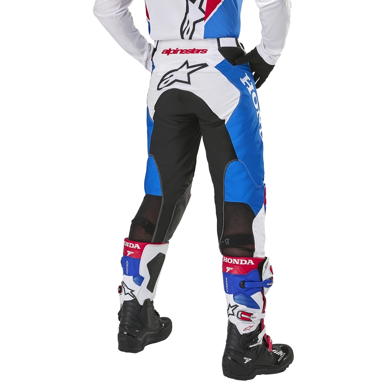 Колекция мотокрос панталони Alpinestars Racer Iconic Honda бяло-синьо-червено-черно