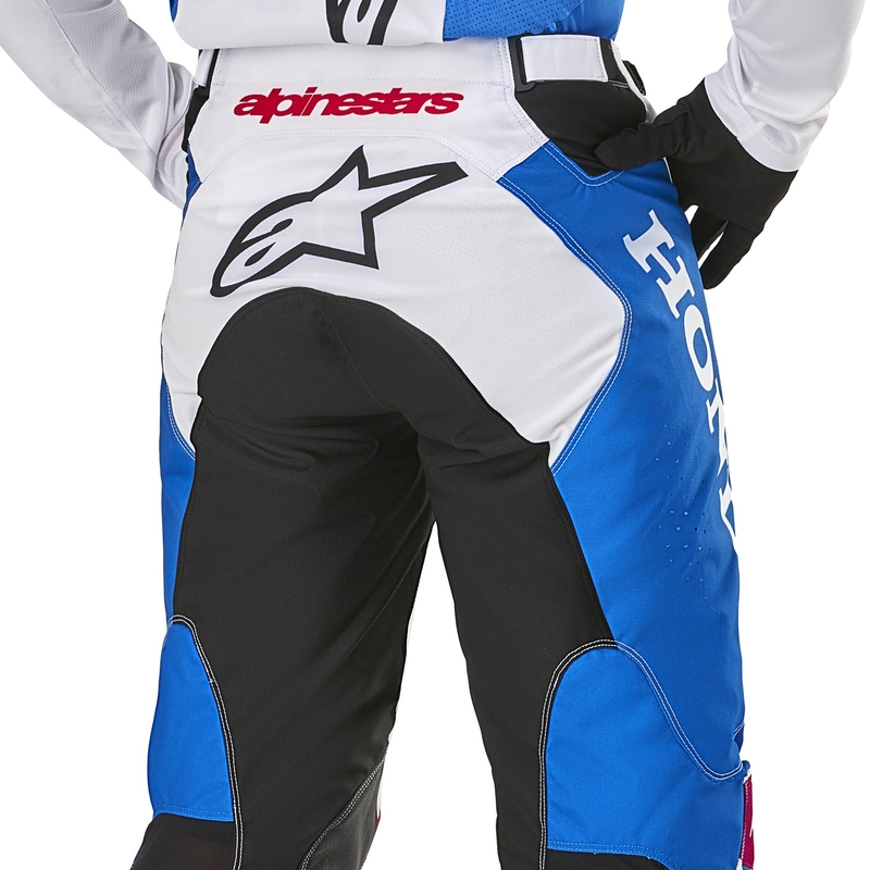 Колекция мотокрос панталони Alpinestars Racer Iconic Honda бяло-синьо-червено-черно