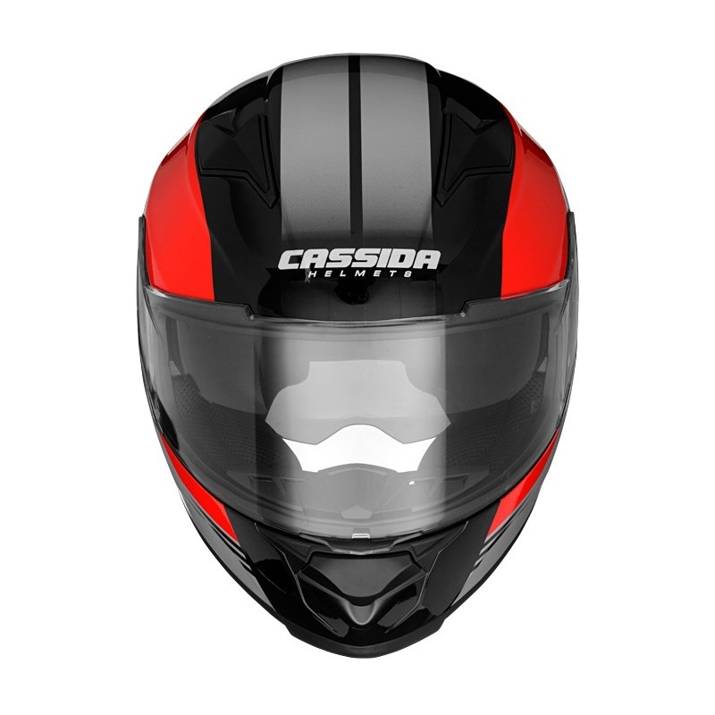 Каска за мотоциклет Cassida Apex Jawa - червено-черно-сива