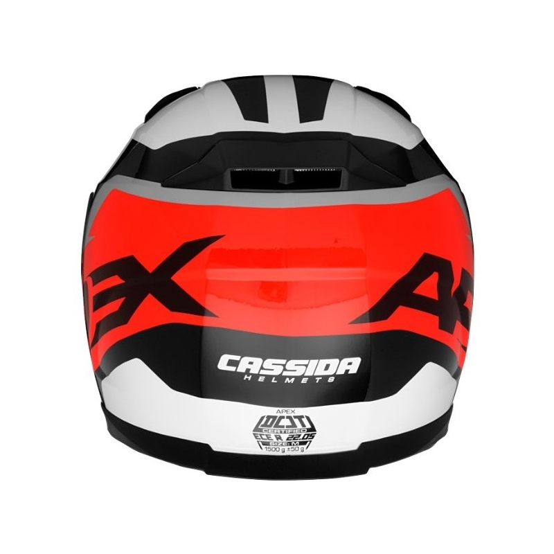 Přilba na motorku Cassida Apex Contrast černo-bílo-šedo-fluo červená