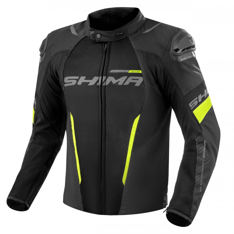 Мотоциклетно яке Shima Solid 2.0 Vent black-fluo yellow